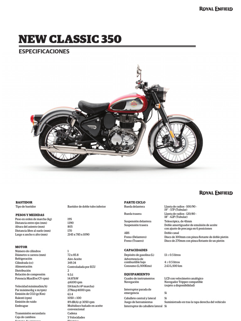Royal Enfield Classic 350 Technical Specifications | PDF
