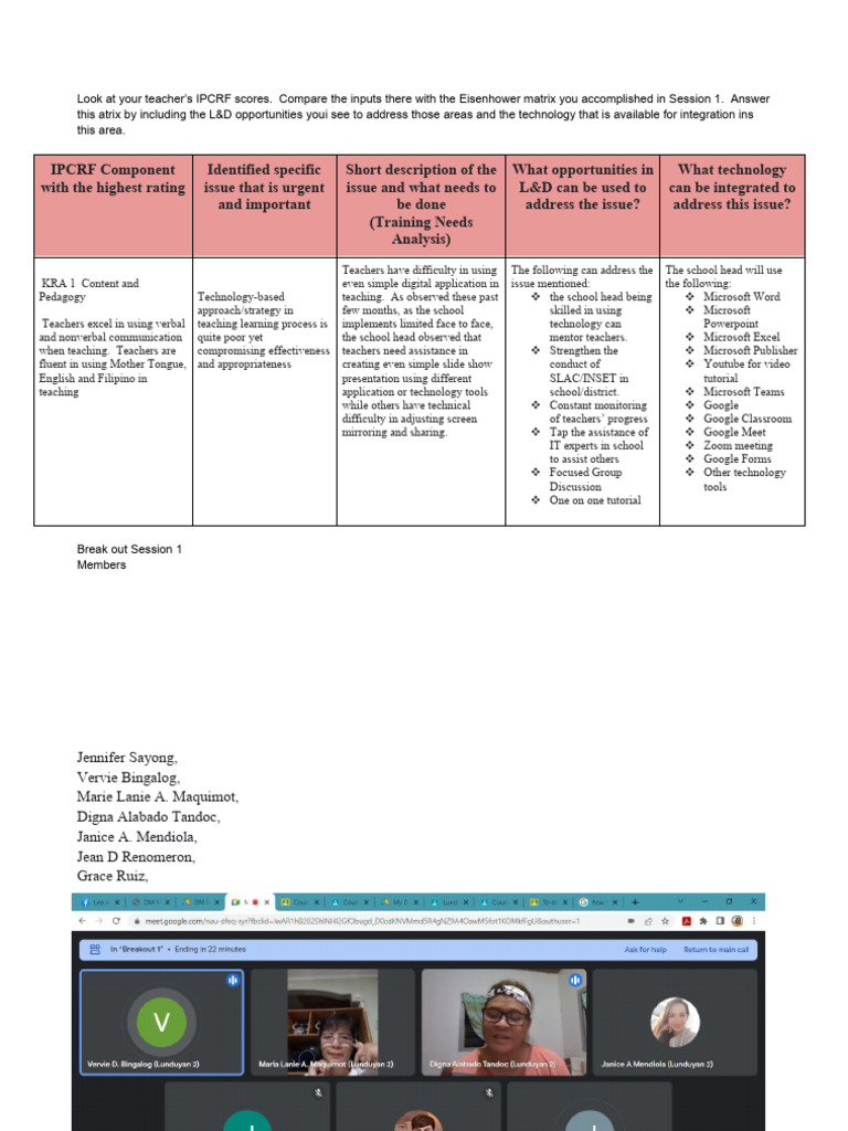 Group Out Break Out Session 1 | PDF
