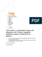 Vivir Sin Luz o Recurriendo A Bancos de Alimentos A Los 70 Años - Cuando La Pensión No Supera El Umbral de La Pobreza