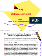 Calculo Vectorial: Unidad II Curvas en R y Ecuaciones Paramétricas