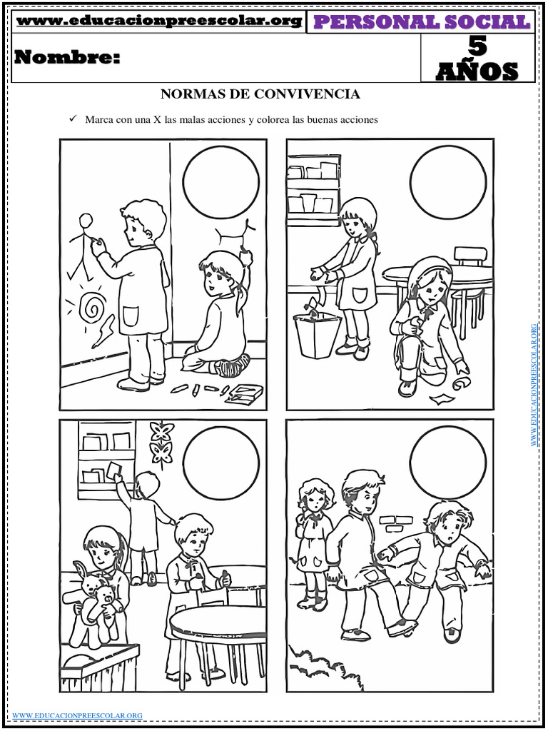 Normas de Convivencia para Colorear | PDF | Ciencias sociales