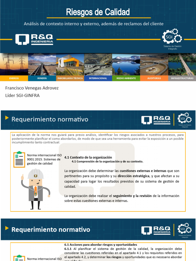 Riesgos de Calidad y Reclamos Del Cliente Rev1 | PDF | Gestión de la ...