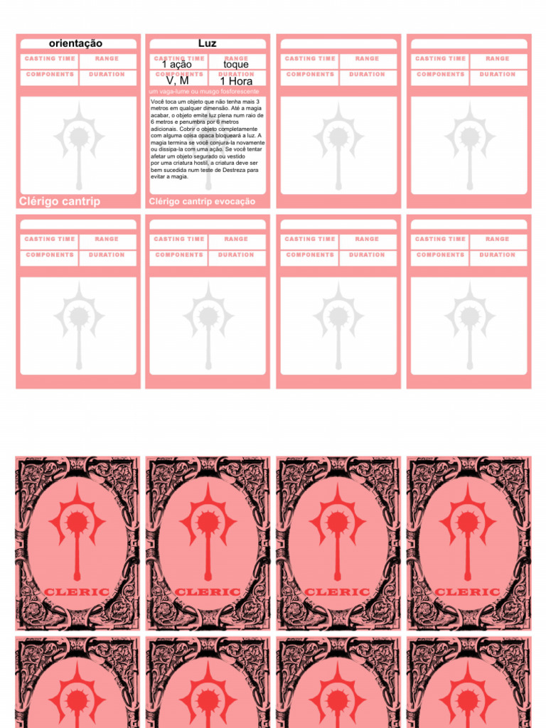 Spell Cards Cleric | PDF
