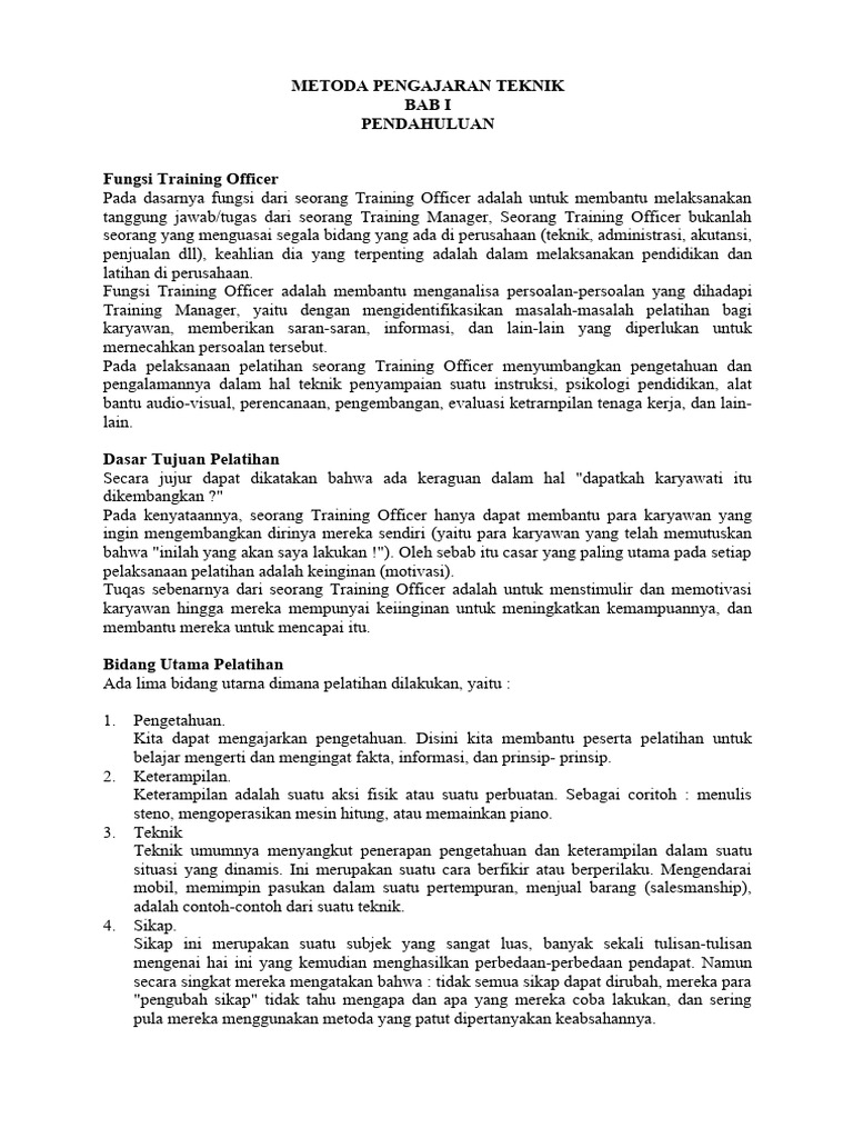 Metoda pengajaran teknik pdf