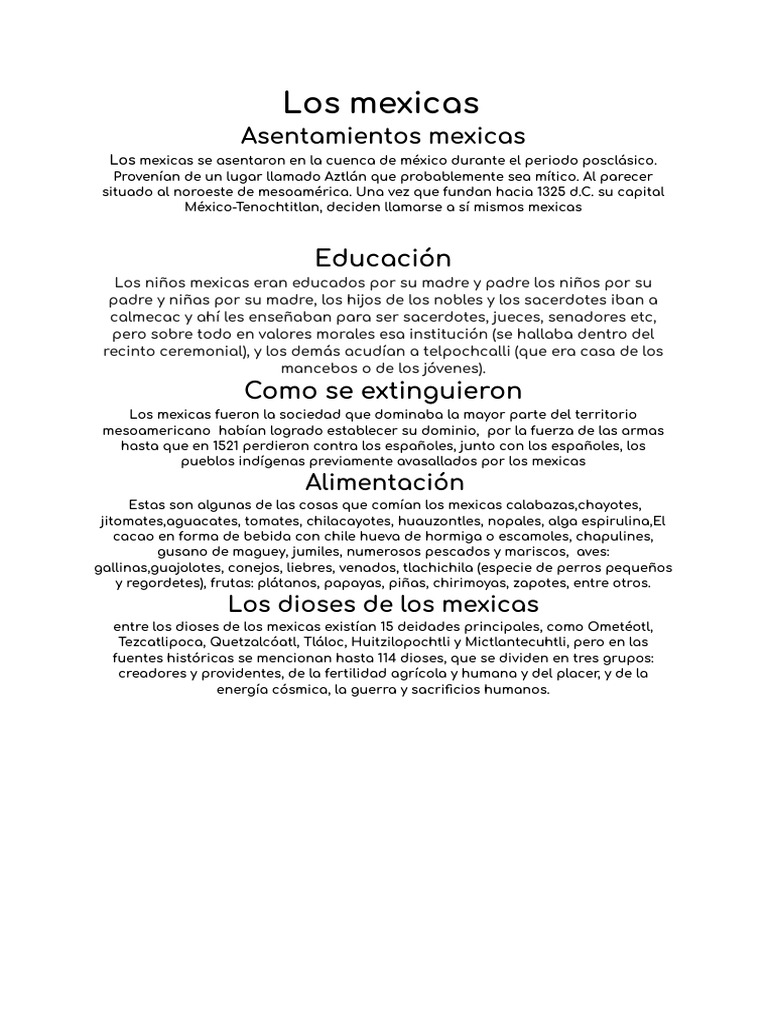 Los Mexicas Monografia Pdf