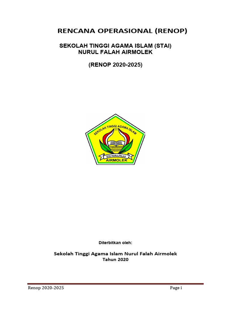 RENOP STAI Nurul Falah 2020-2025 | PDF