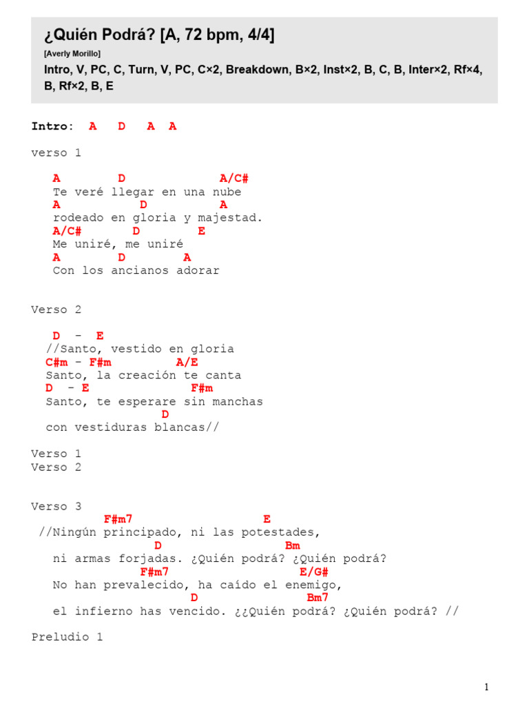Acordes y letra de 