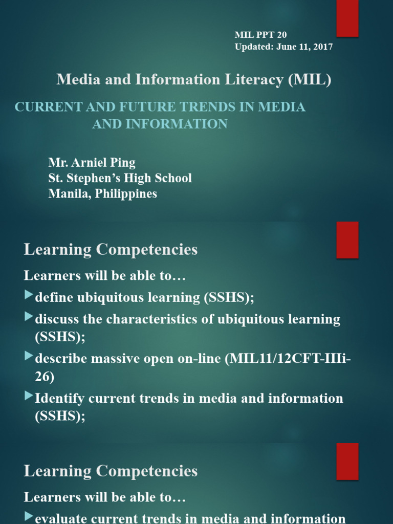 MIL 9 Current and Future Trends of Media and Information | PDF ...