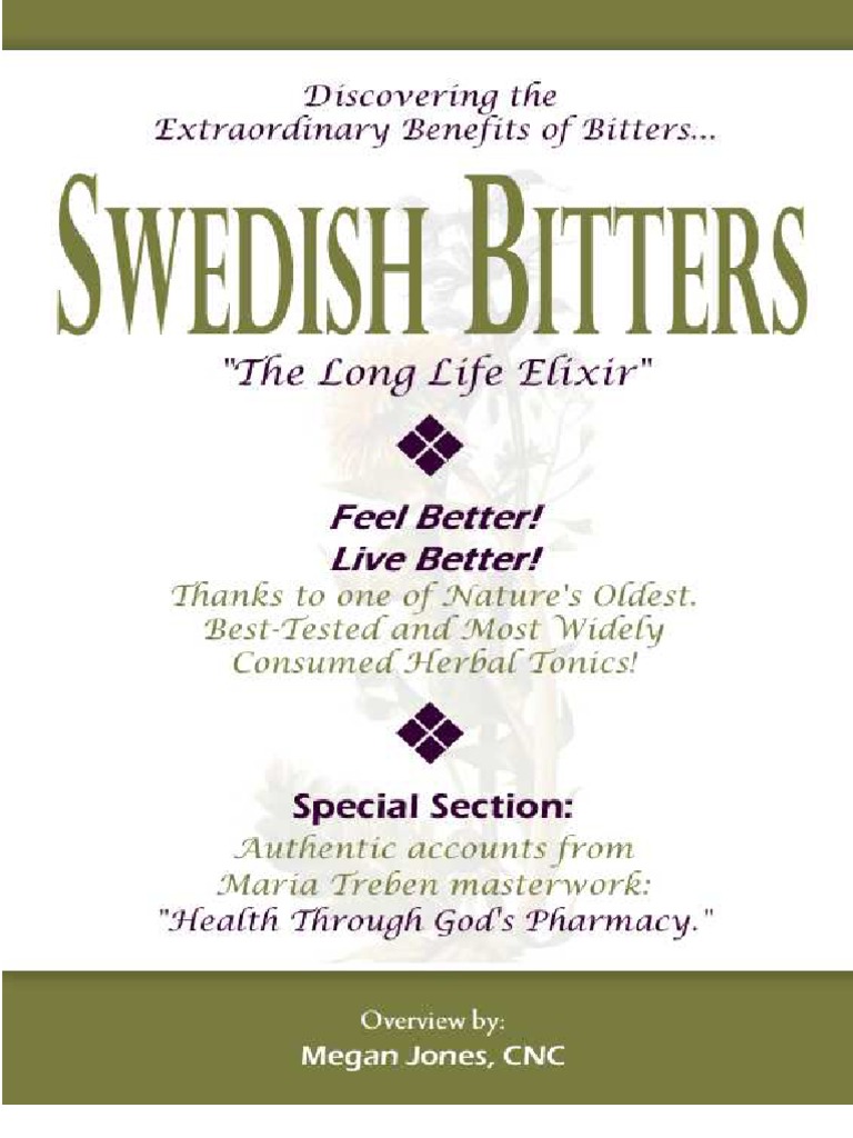 Swedish Bitters Long Life Elixir PDF Herbalism Taste