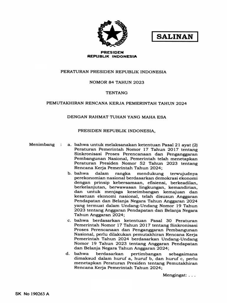 Pemutakhiran RKP 2024 Indonesia | PDF