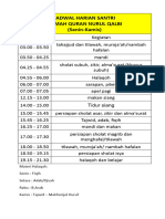 Jadwal Harian Santri