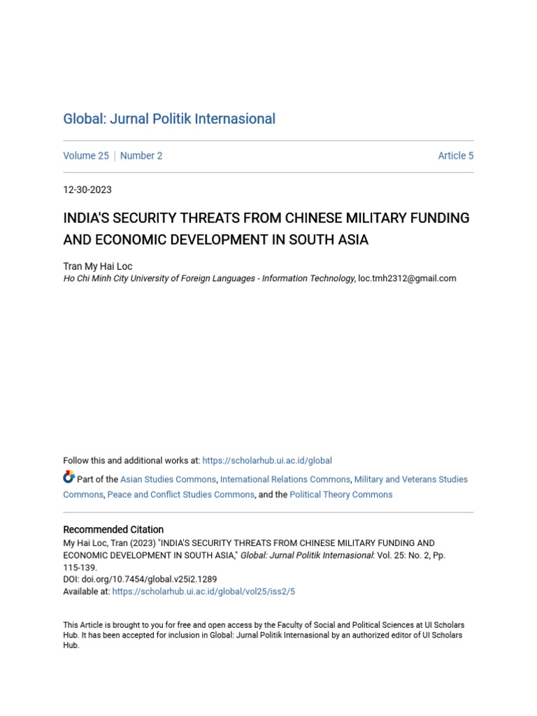 Indias Security Threats in South Asia | PDF | China | World Politics