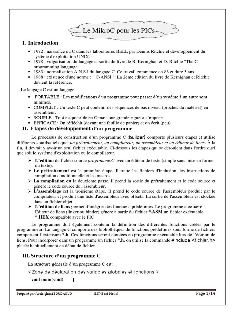 Introduction au MikroC pour PICs | PDF | C (Langage de programmation ...