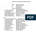 Daftar Nama Penyematan Medali KLS 6