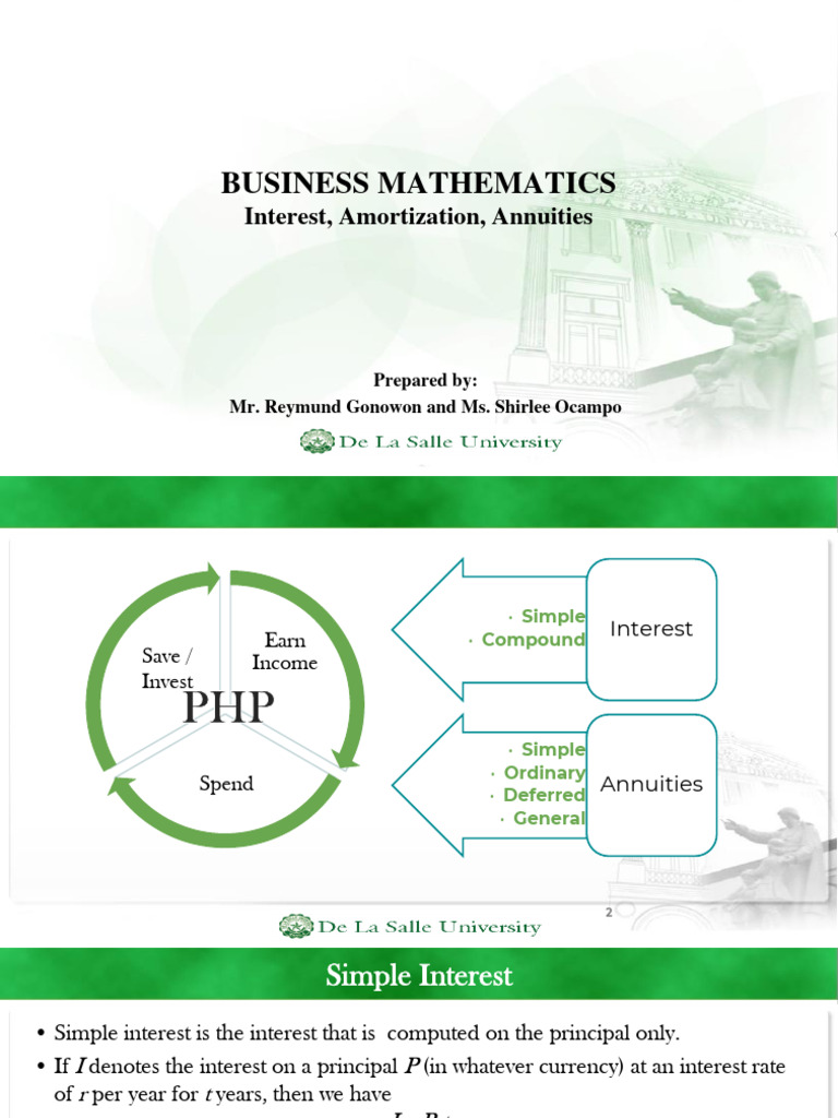 Business Mathematics: Interest & Loans | PDF | Compound Interest | Interest