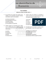 Tarea Domiciliaria de Economía: Necesidades