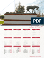 Documento A4 Calendario Año 2024 Navideño Rojo