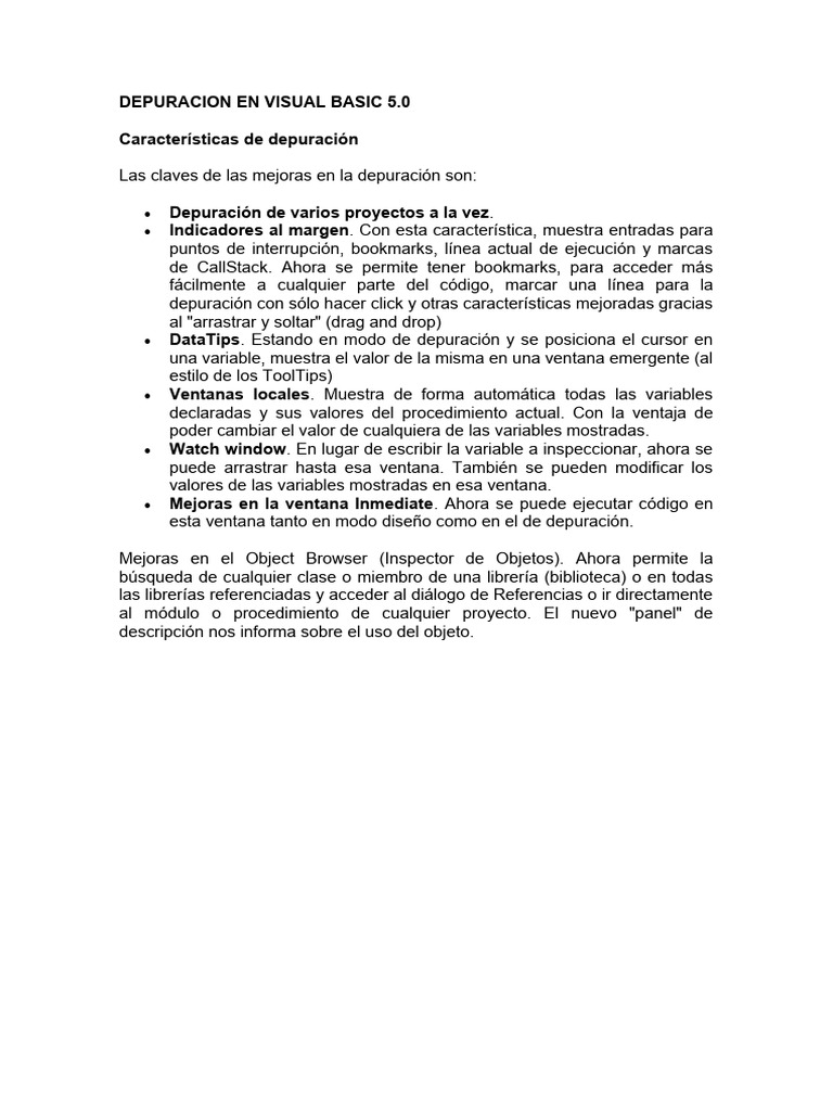 Depuracion en visual basic 5 pdf