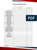 Daily Sales Monitoring Sheet