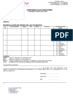 Supplier Evaluation Form Modified