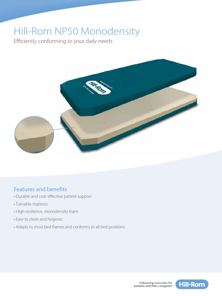Hill-Rom NP50 Monodensity Mattress Overview | PDF | Mattress | Medical ...
