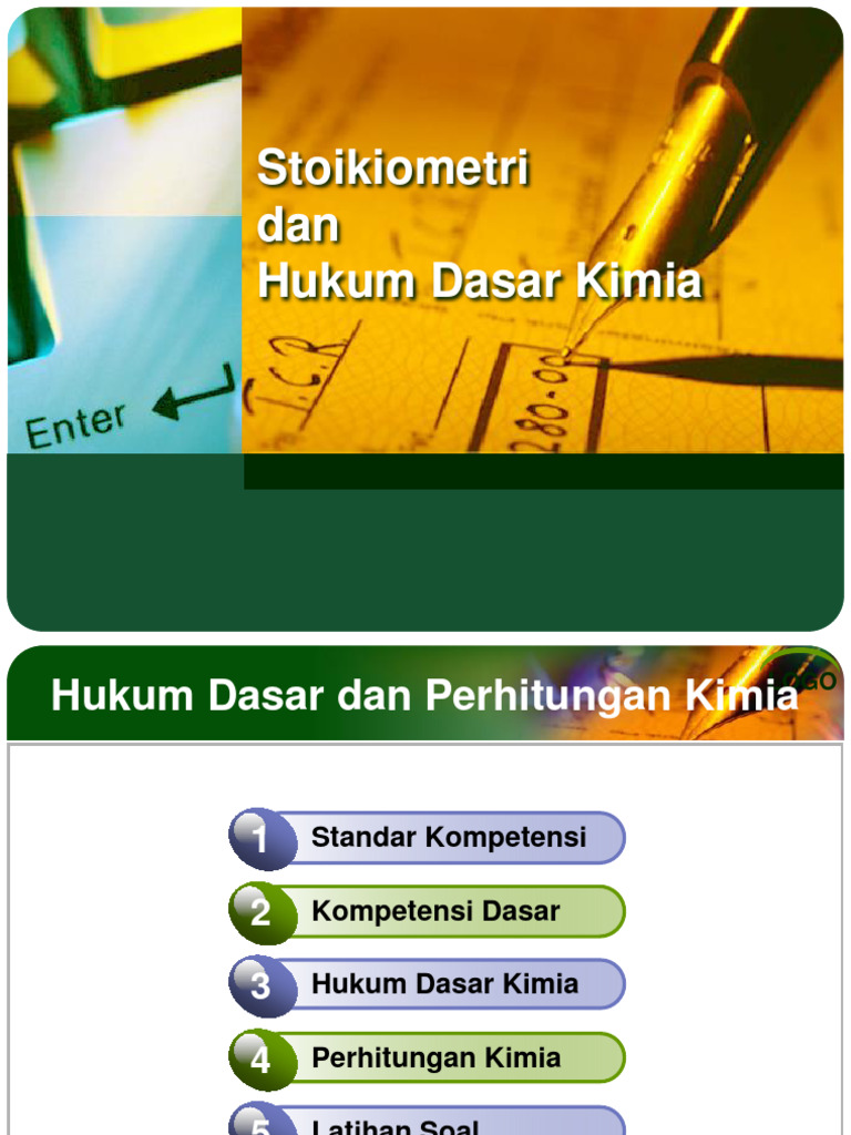 Stoikiometri Dan Hukum Dasar Kimia | PDF