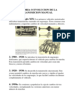 HISTORIA O EVOLUCION DE LA TRANMICION MANUAL 8 de Enero Del 2024