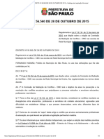 DECRETO #56.560 DE 28 DE OUTUBRO DE 2015 Catálogo de Legislação Municipal
