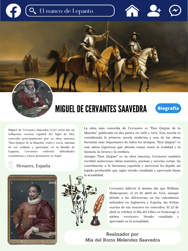 Biografía de Miguel de Cervantes Saavedra | PDF | Clásicos