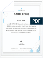 2018-032 Inderjeet Singh SOLIDWORKS Training - Certificate of Completion