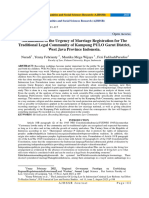 Socialization of The Urgency of Marriage Registration For The Traditional Legal Community of Kampung PULO Garut District, West Java Province Indonesia.