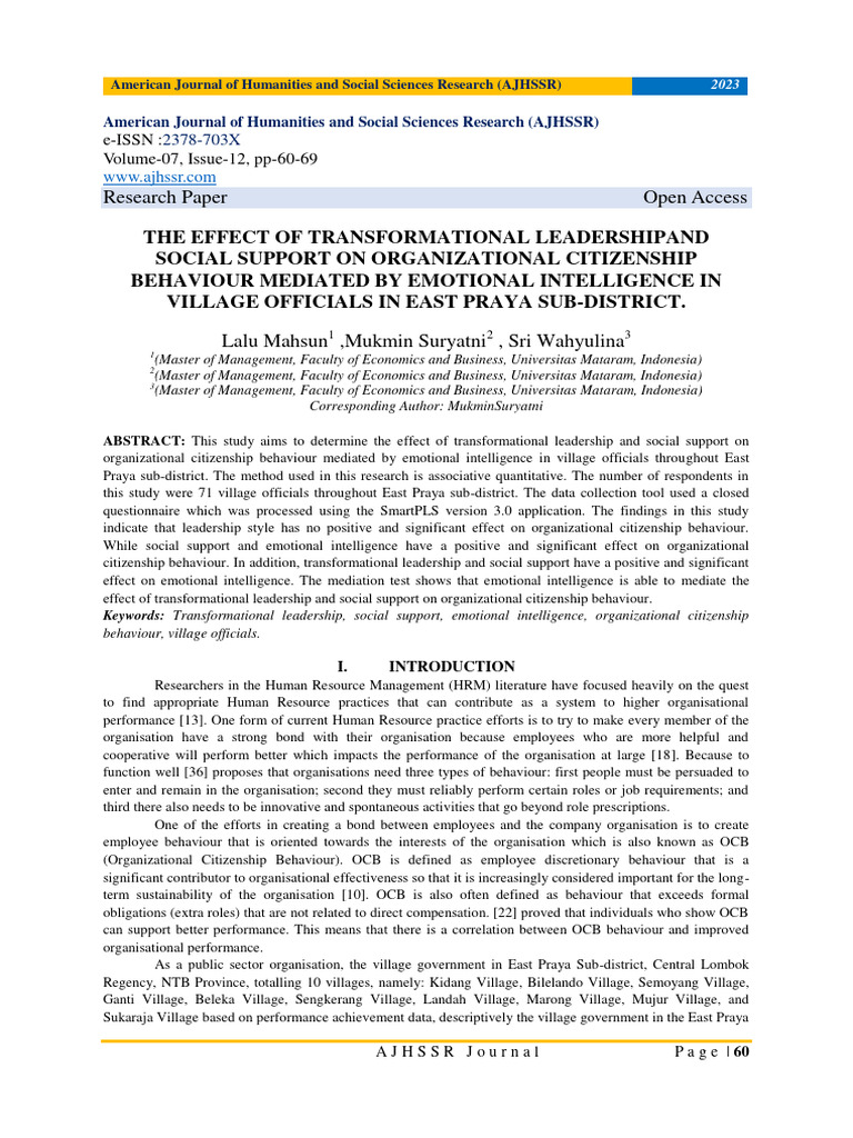 Impact of Leadership on Organizational Citizenship | PDF | Leadership ...