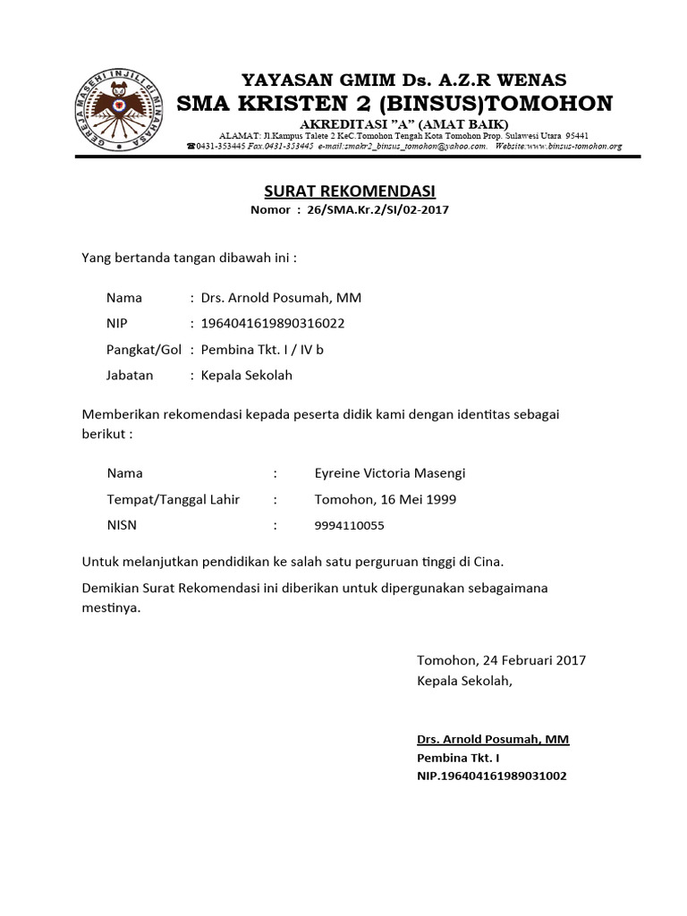 Recommendation Letter | PDF