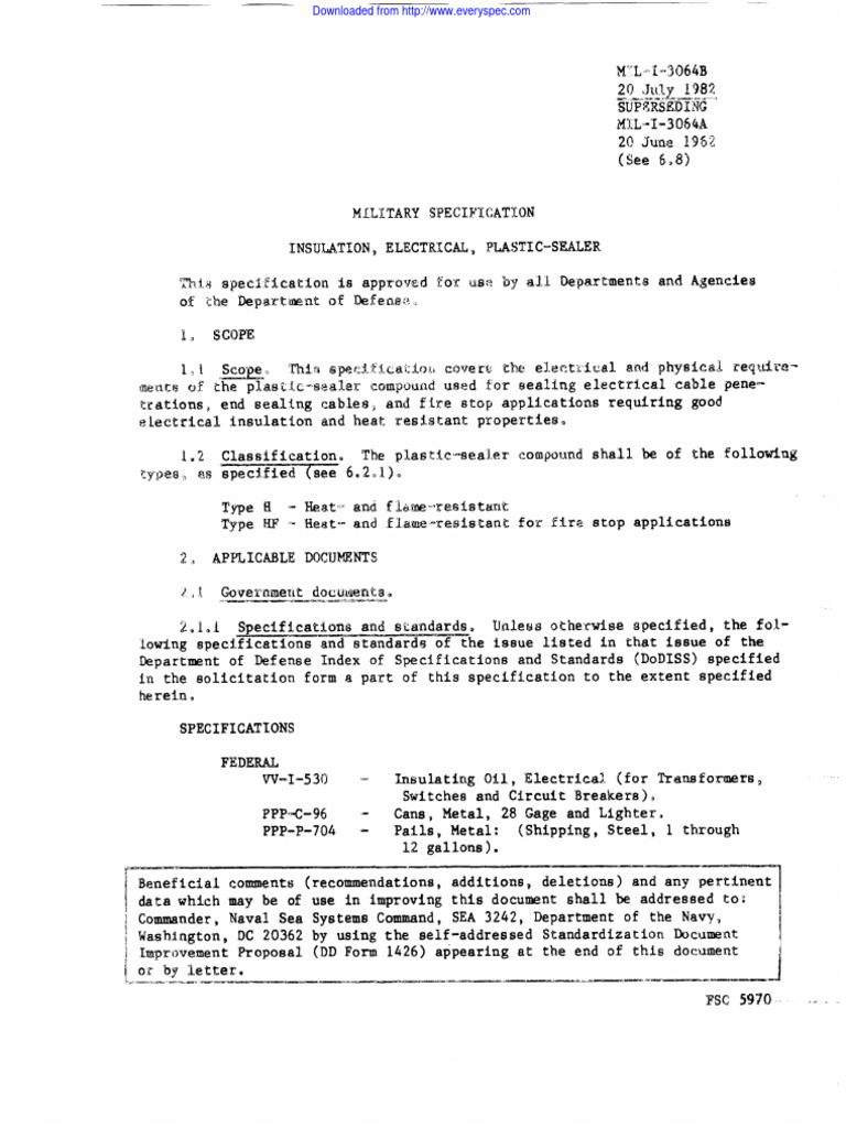 Mil I 3064B | PDF