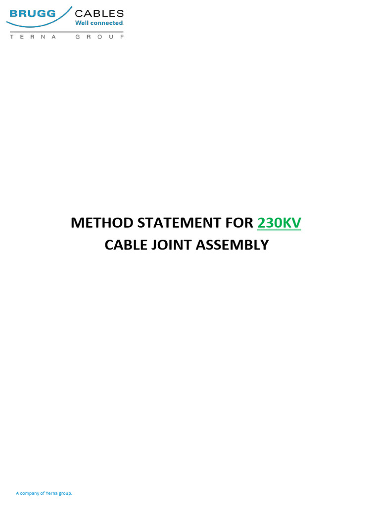 230kV Cable Joint Assembly Method Statement | PDF | Risk | Personal ...