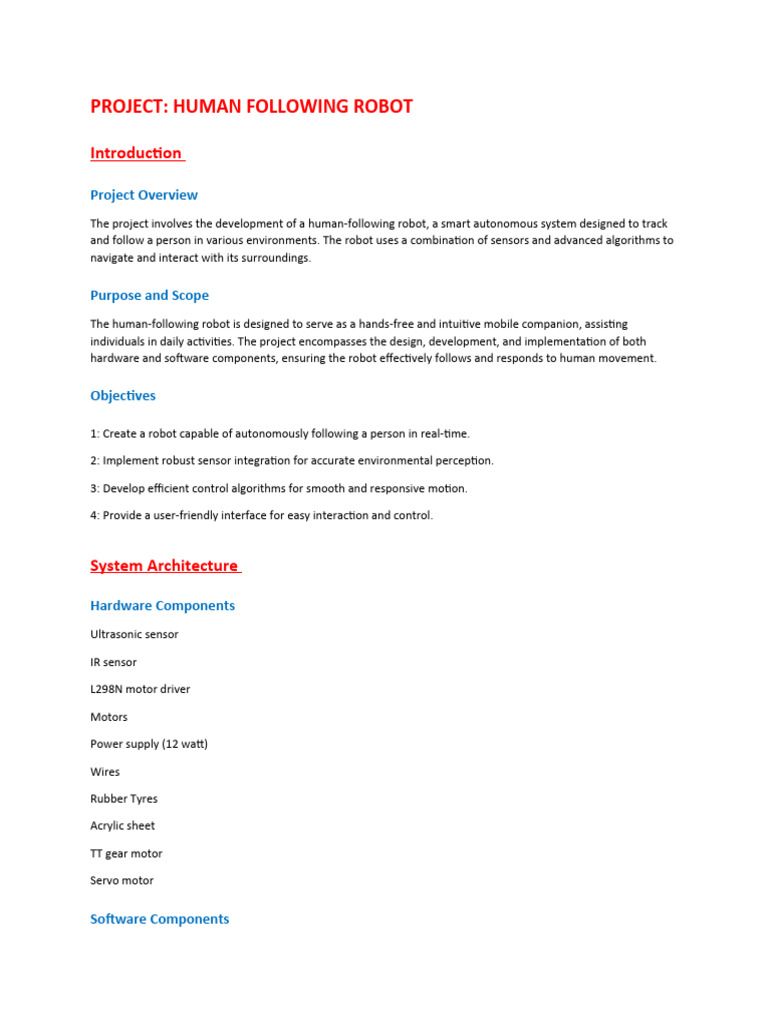 Project Human Following Robot | PDF
