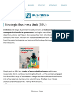 What Is Strategic Business Unit (SBU) - Definition, Characteristics and Structure - Business Jargons
