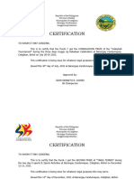 Certification of Awards