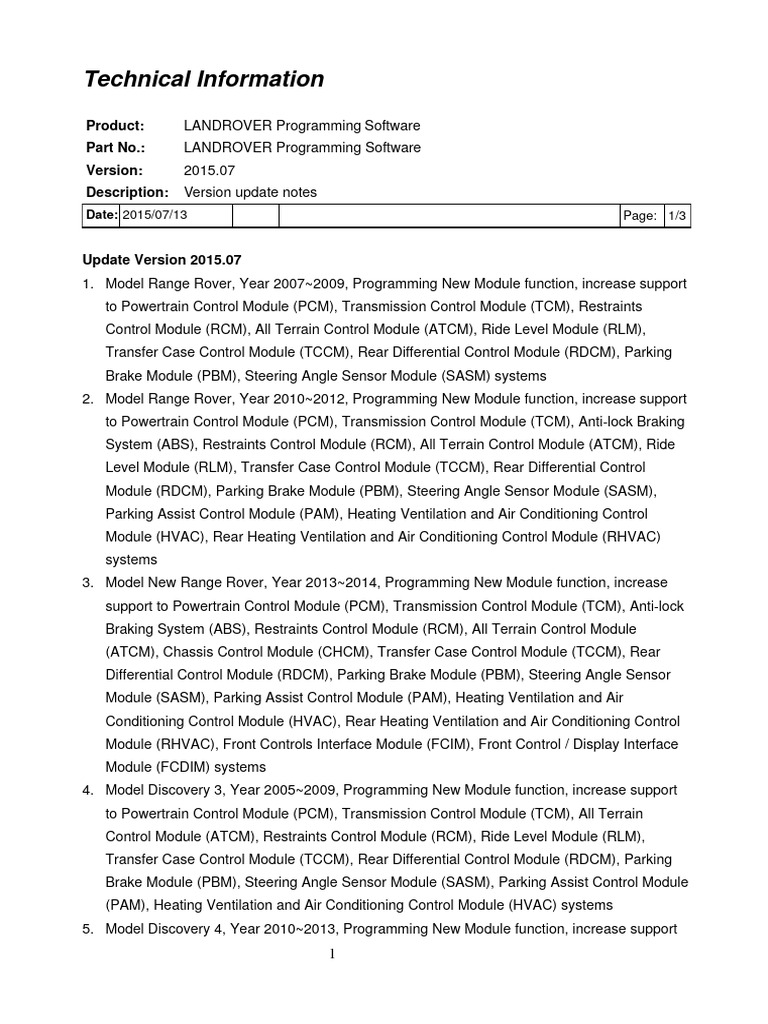 LANDROVER Programming Software Update 2015 | PDF | Anti Lock Braking ...