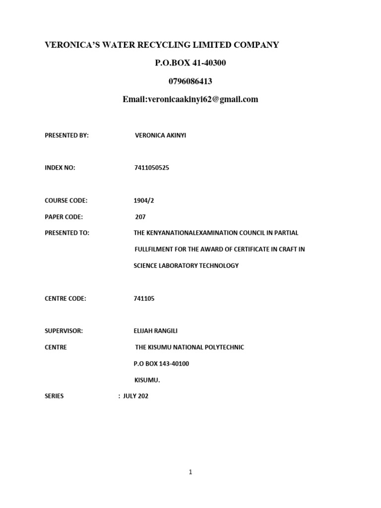 Water Recycling Plan PDF