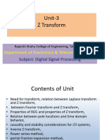 Z - Transform - DSP - Unit-3