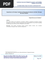 Experiences of Foreign Countries in Financing Investment Activities Through The Stock Market