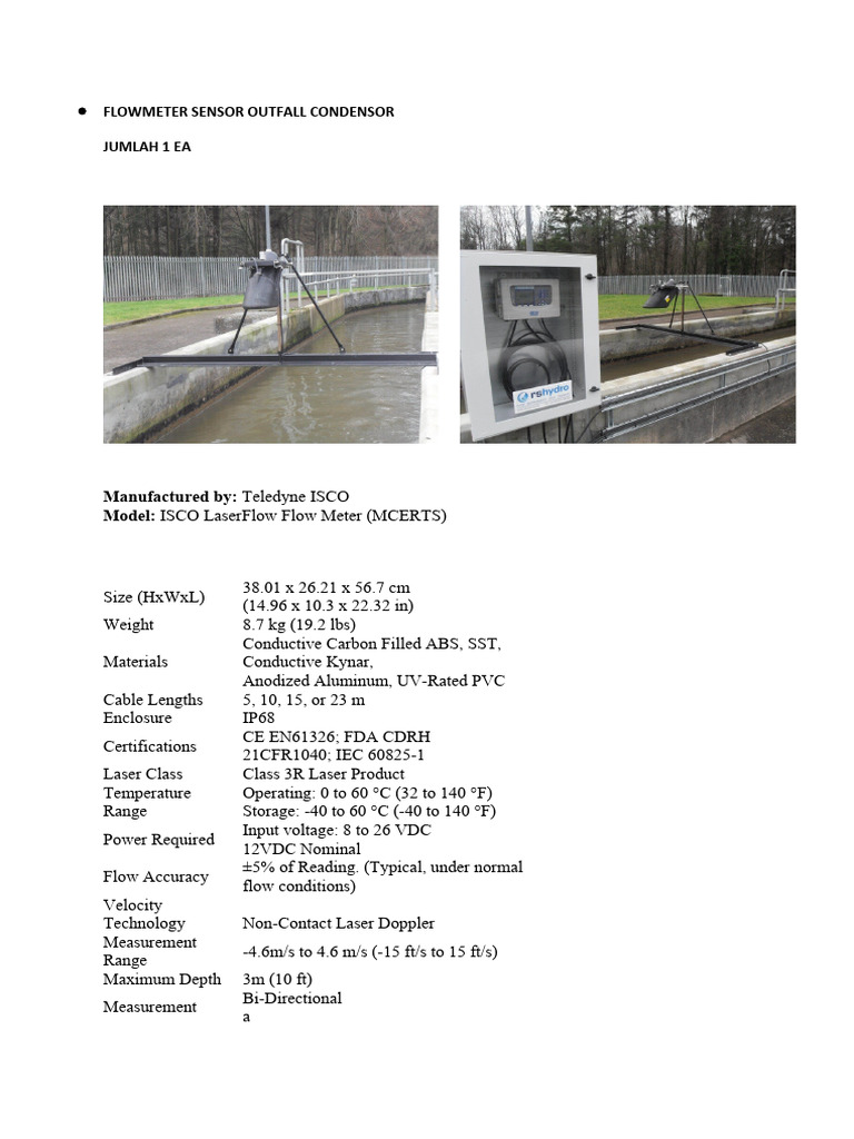 Spesifikasi Flow Meter Pdf Flow Measurement Metrology