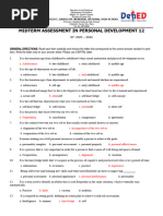 Personal Development Midterm Exam