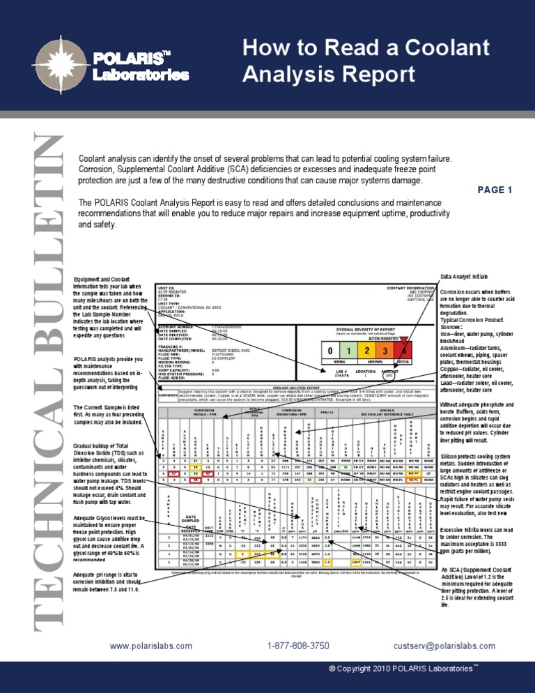 How To Read A Coolant Report PDF Building Engineering Chemical