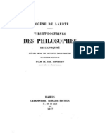 Diogene de Laerce - Vies Et Doctrines Des Philosophes de L'antiquite