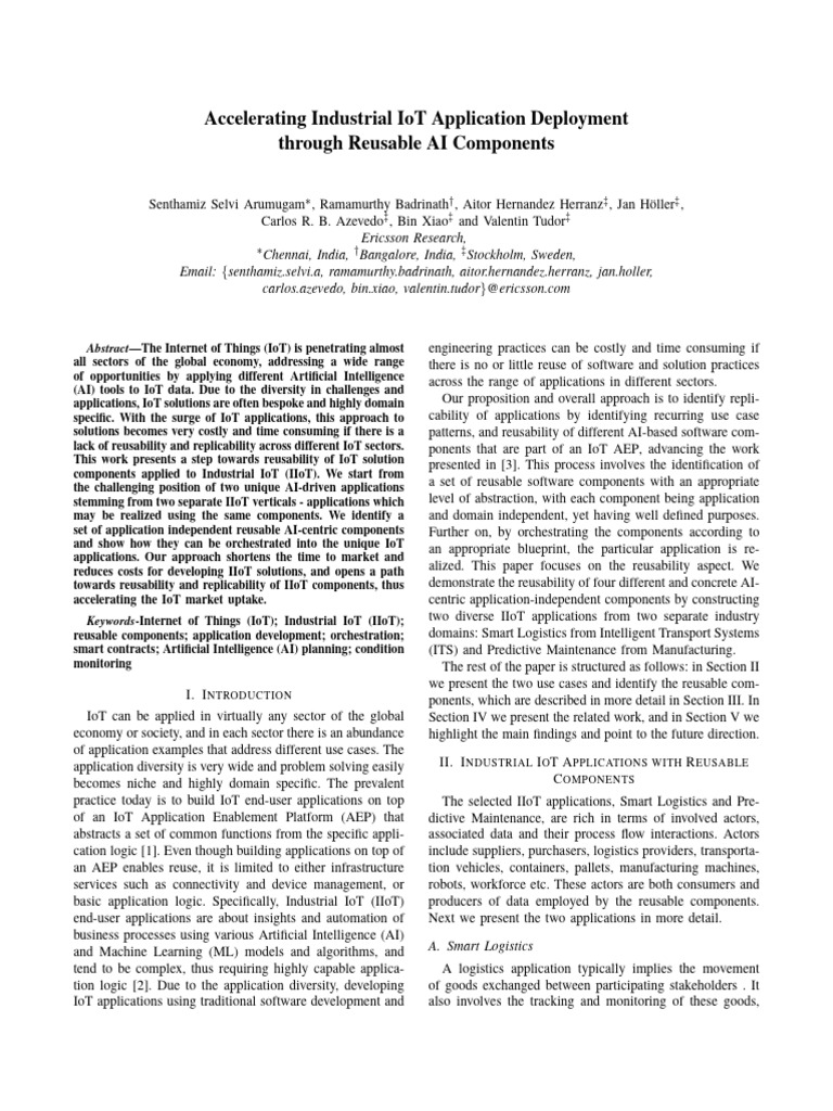 Reusable AI Components for IIoT Deployment | PDF | Internet Of Things ...