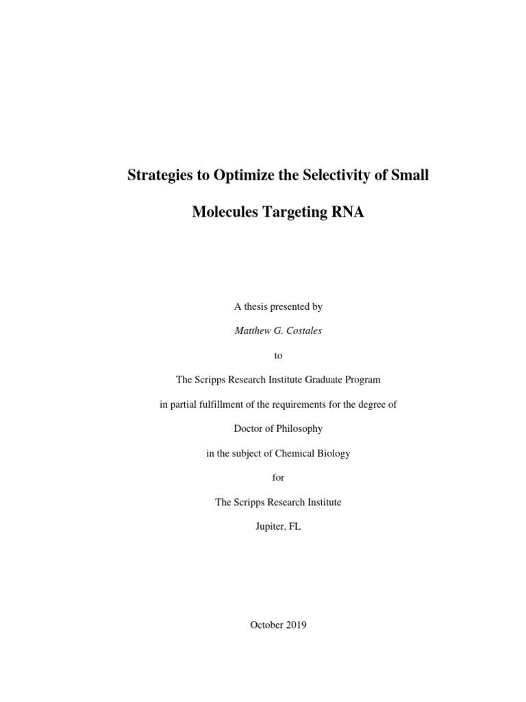 Strategies To Optimize The Selectivity of Small Molecules Targeting RNA ...