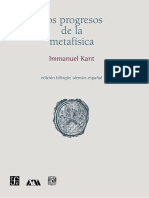 Kant. Los Progresos de La Metafisica Libro Edi