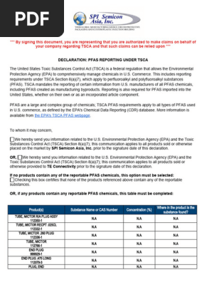TSCA PFAS Declaration Template